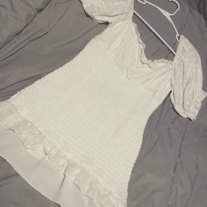 White, shien large summer dress